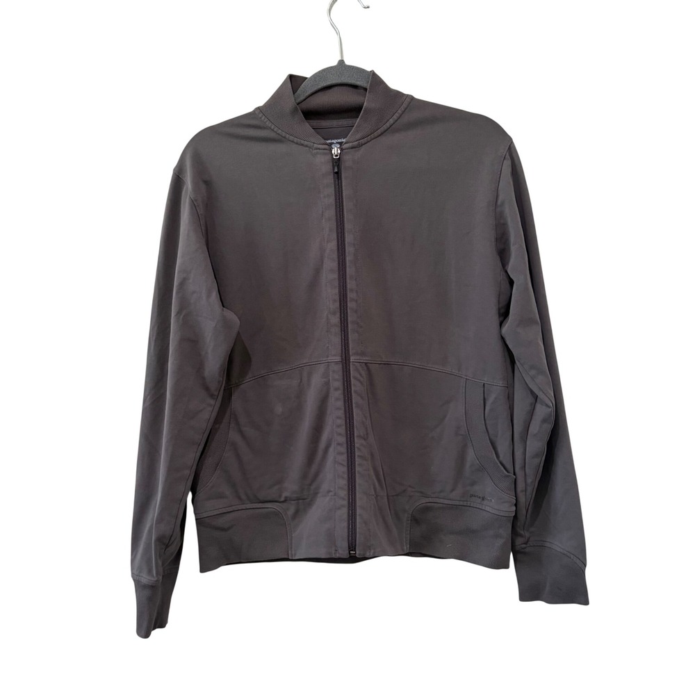 Patagonia Full Zip Jacket Womens Large Gray Organic Cotton Bomber